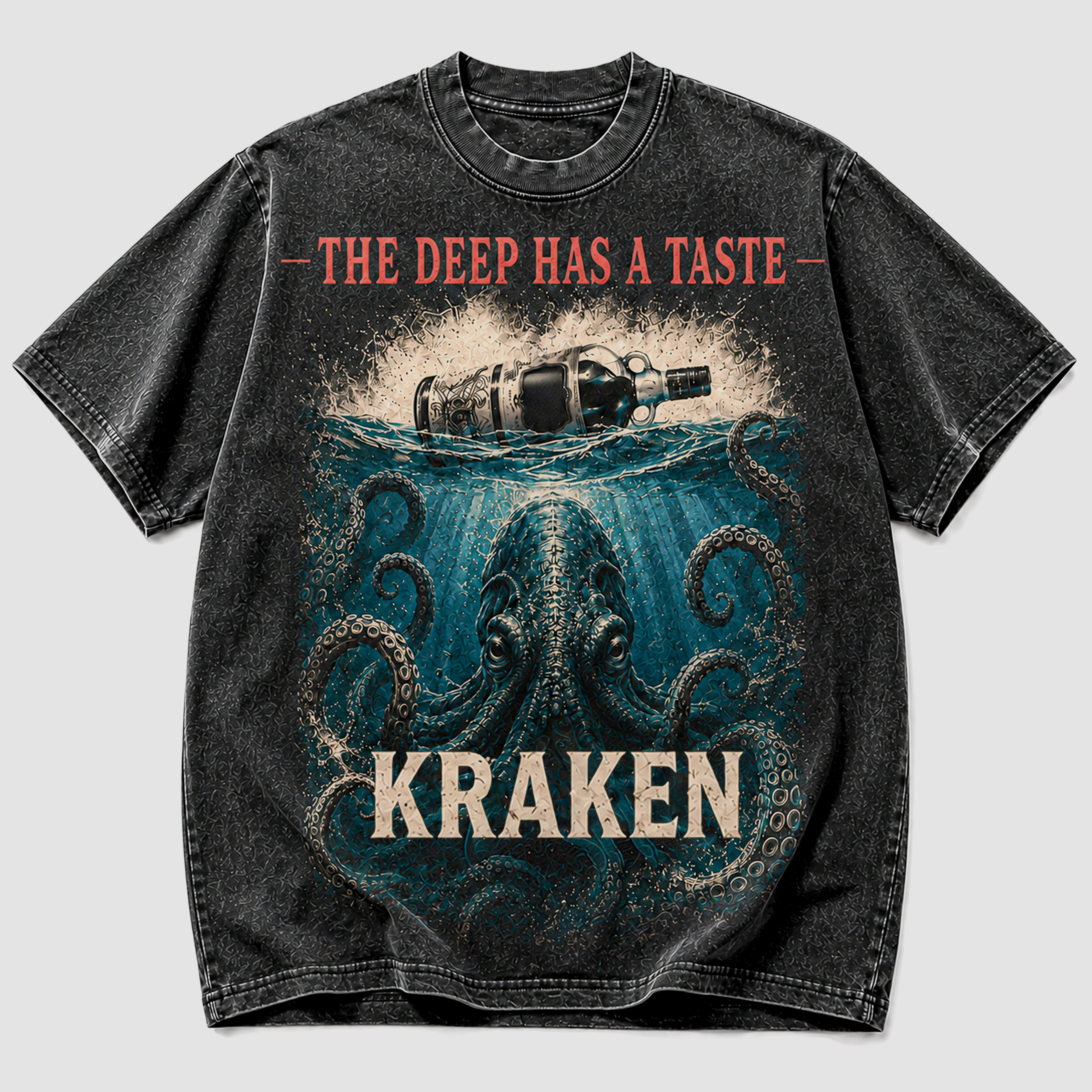 Kraken Deep Sea Vintage Graphic T-Shirt