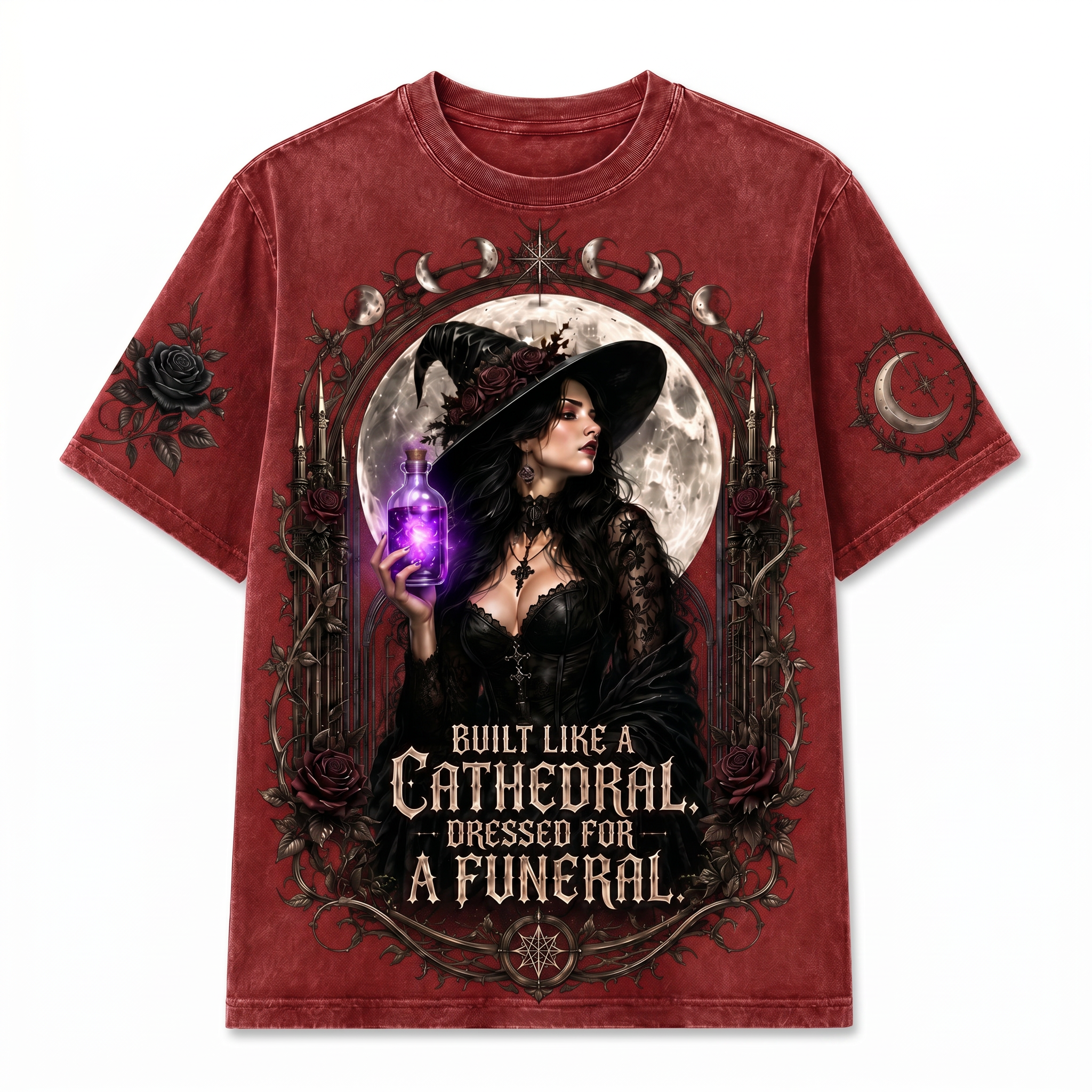 Built Like a Cathedral Gothic Witch Tee