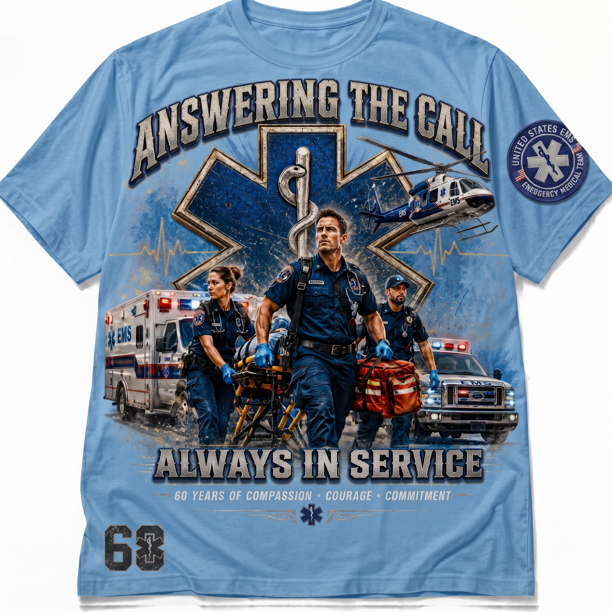 Emergency Medical Services Tee, 60 Years Commemorative Shirt
