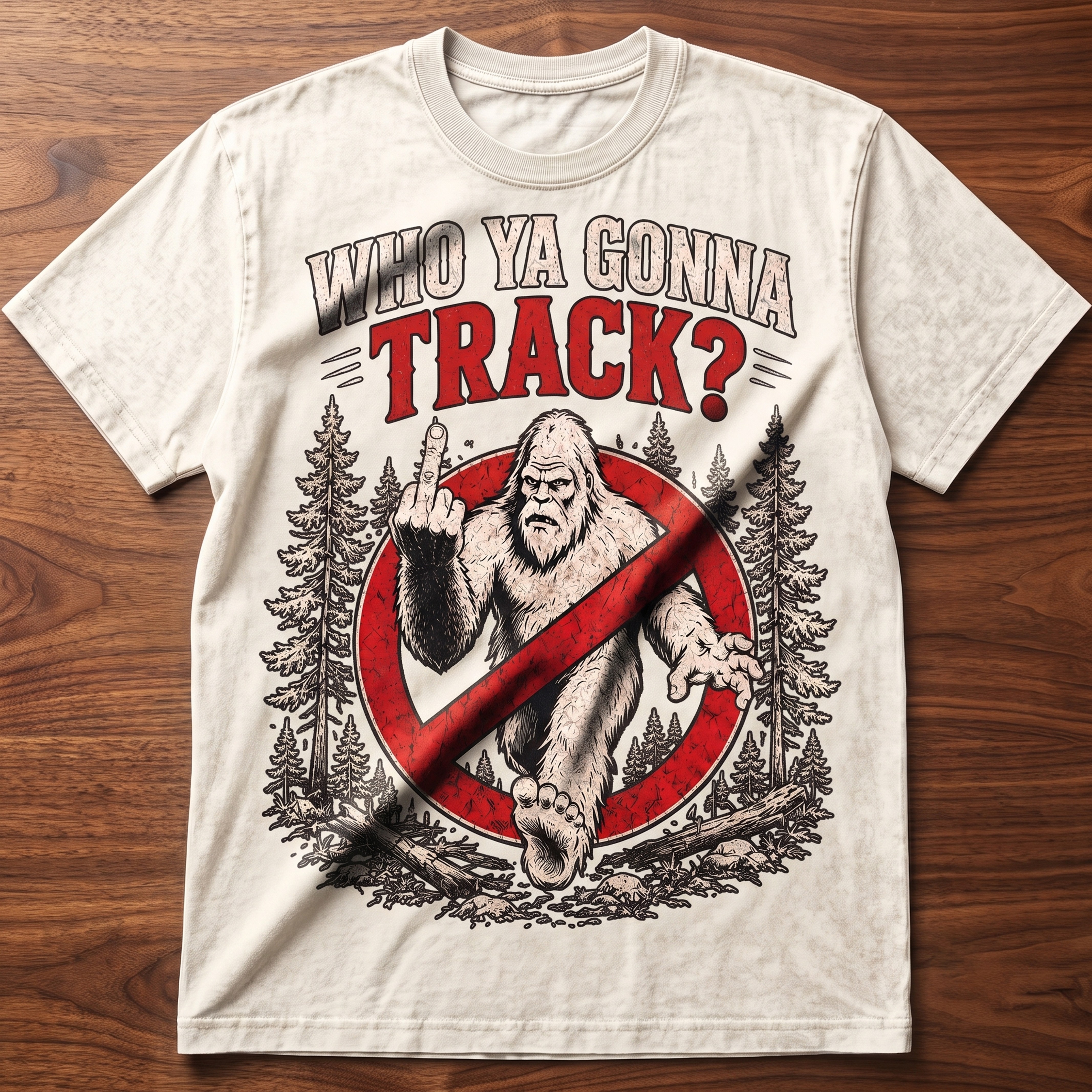 Funny Bigfoot "Who Ya Gonna Track?" Tee