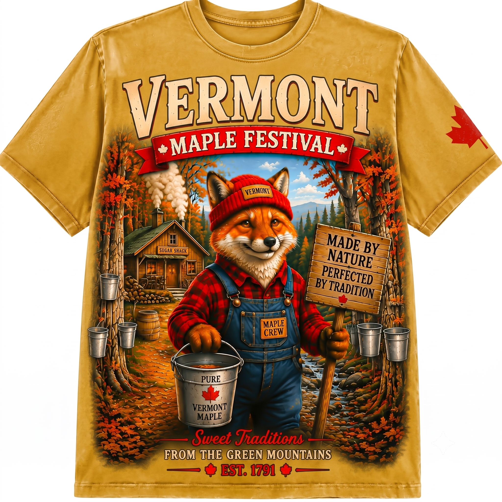 Vermont Maple Festival Red Fox Graphic Tee