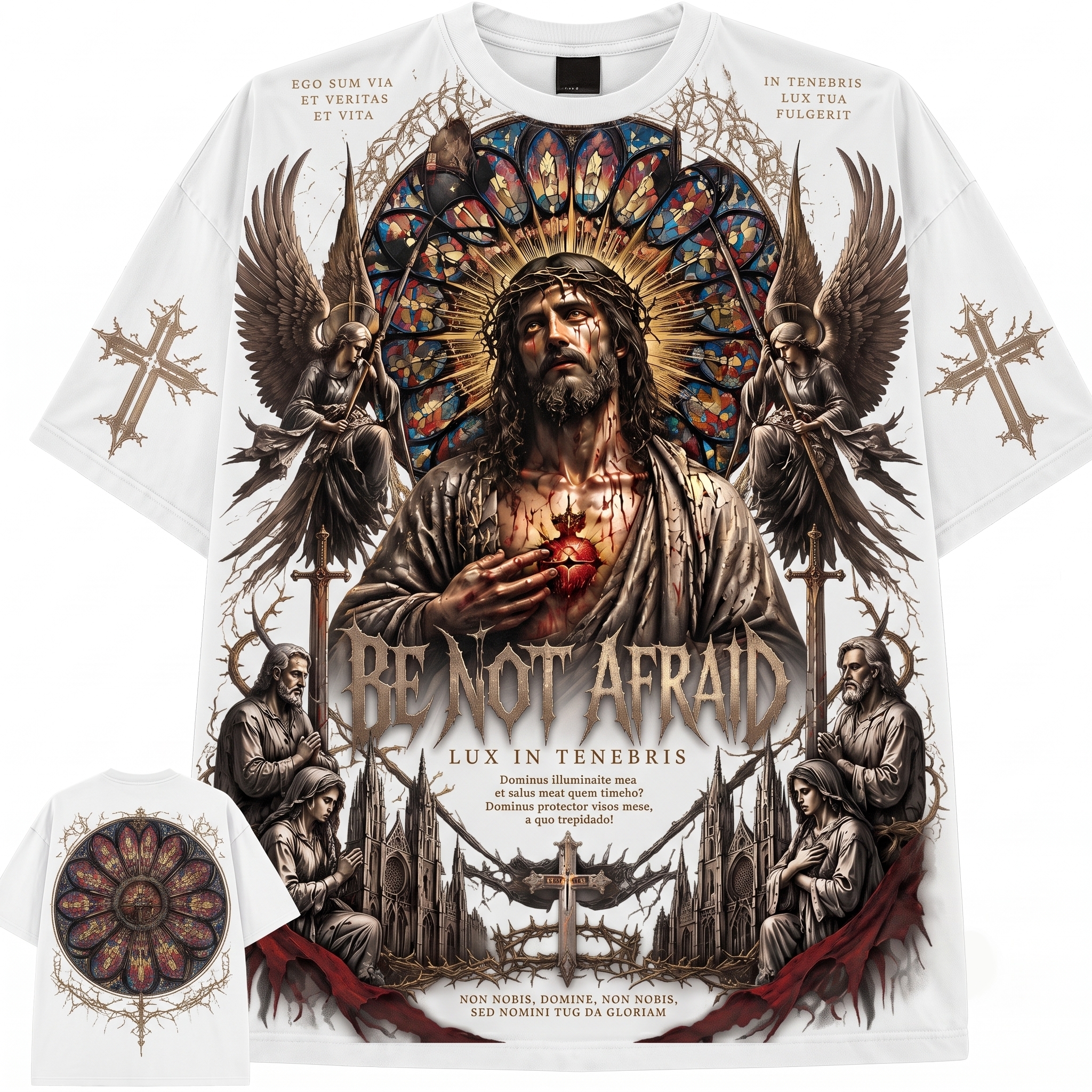 Be Not Afraid Gothic Jesus Vintage Washed T-Shirt