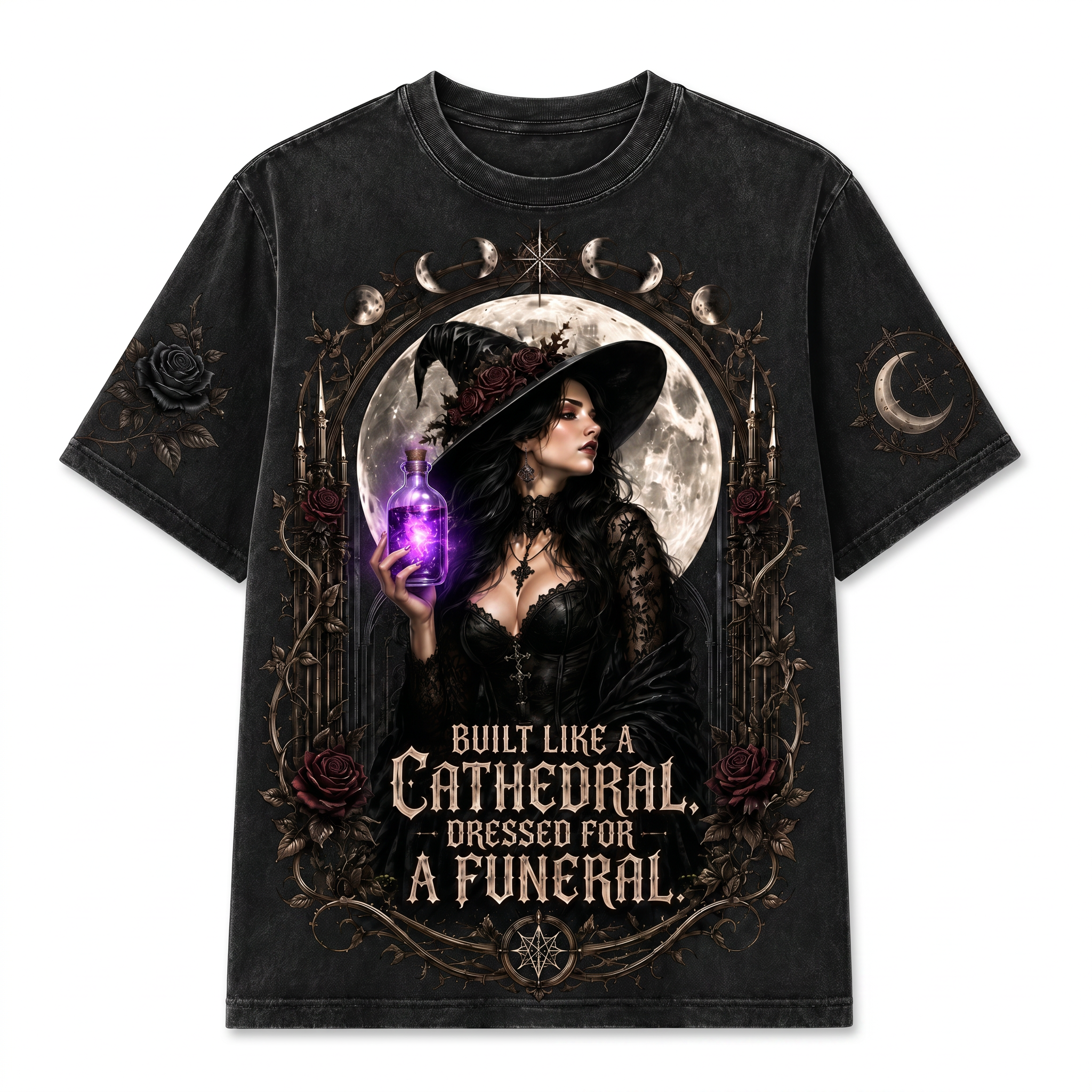 Built Like a Cathedral Gothic Witch Tee