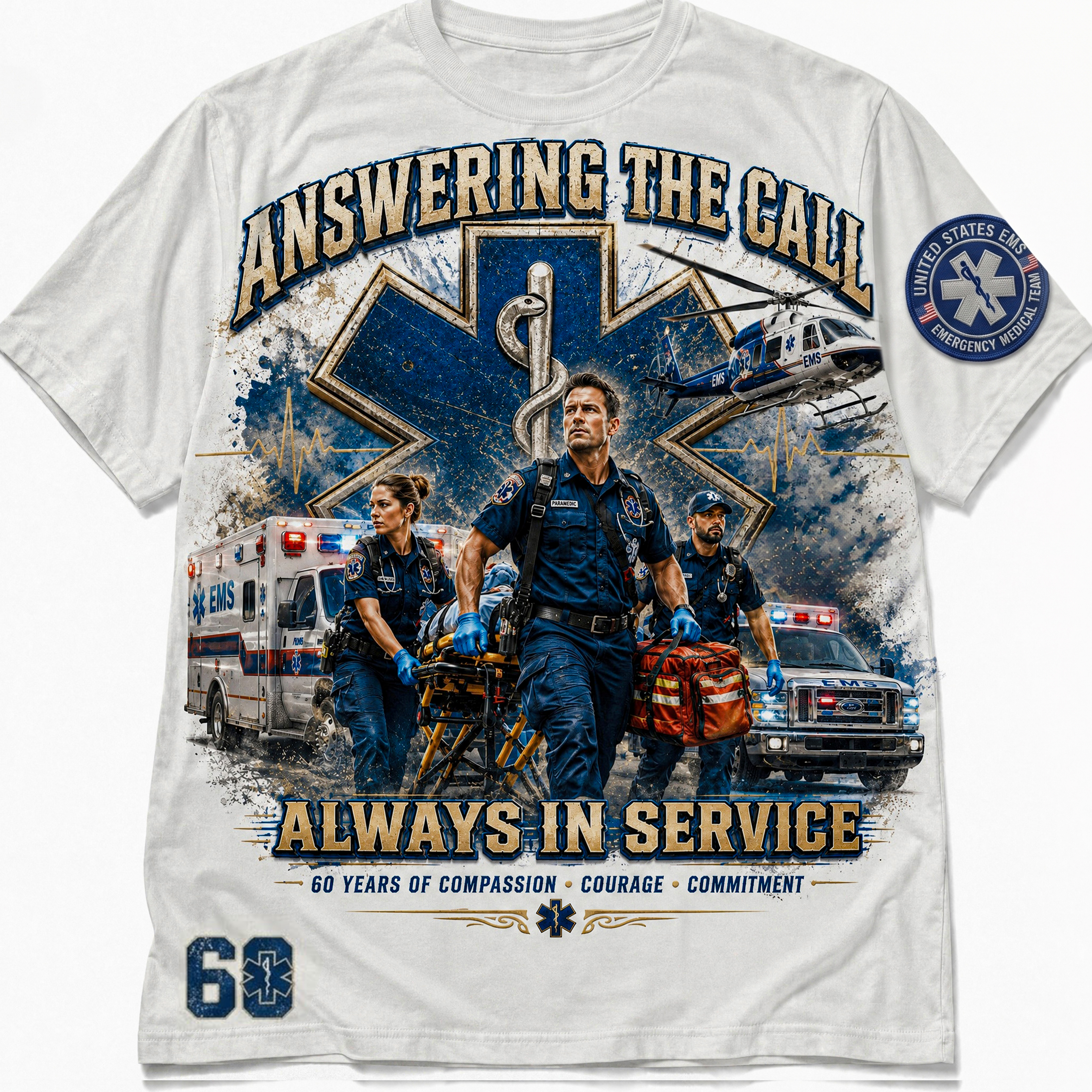 Emergency Medical Services Tee, 60 Years Commemorative Shirt