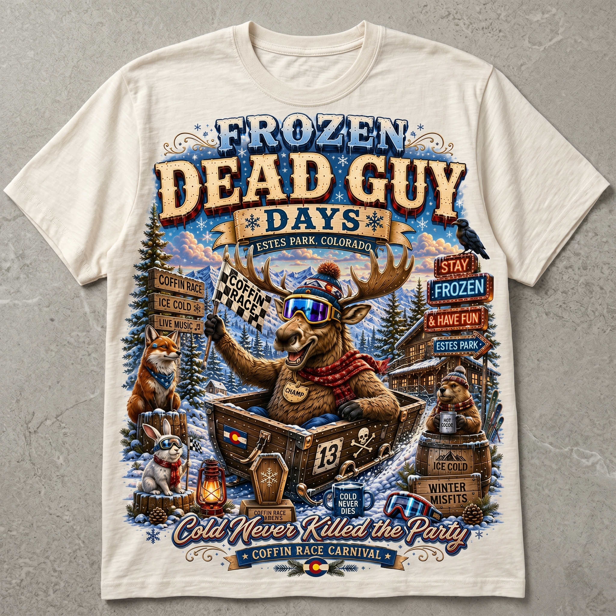 Funny Moose Frozen Dead Guy Days Shirt