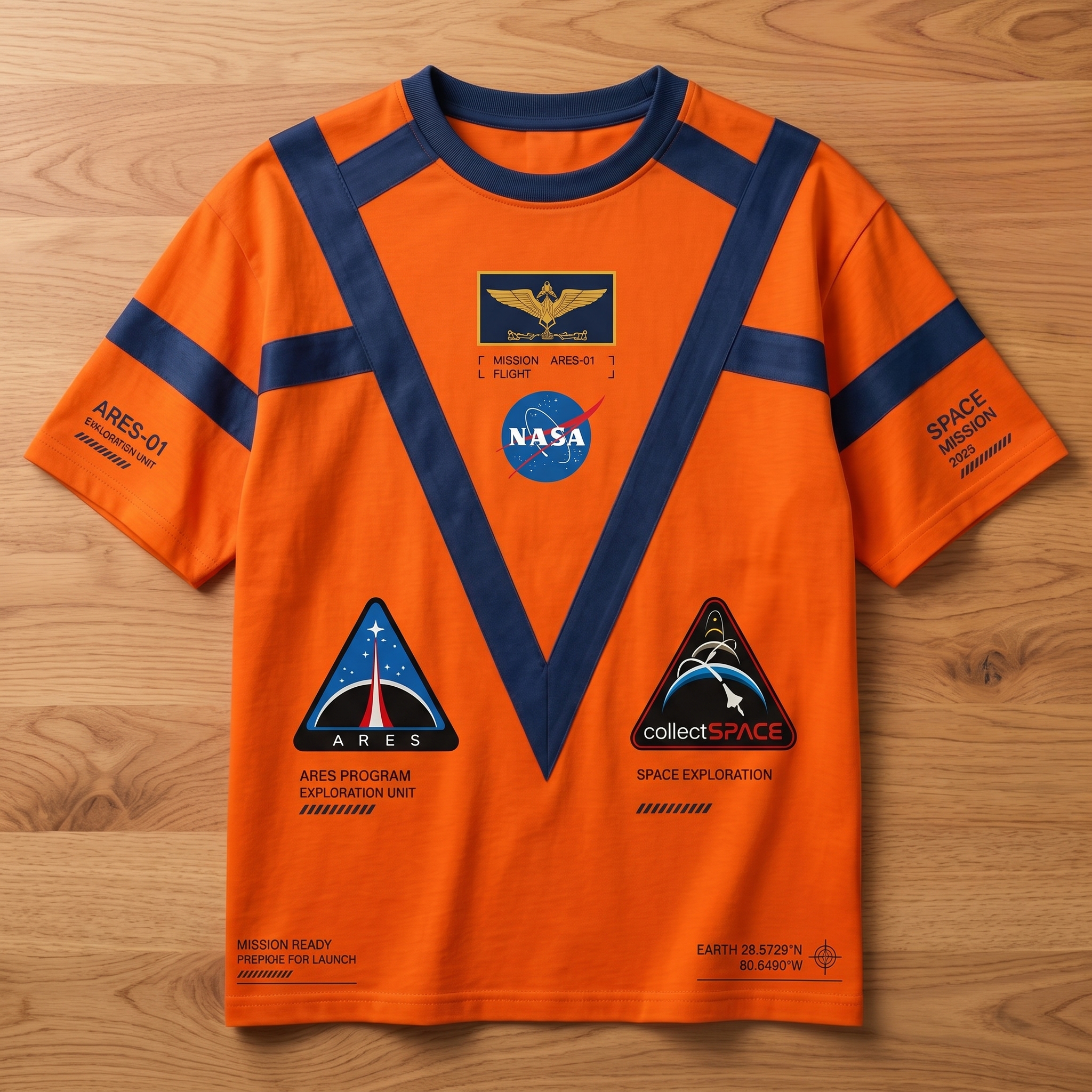 Space Mission Inspired Graphic Tee  Vintage Utility T-Shirt