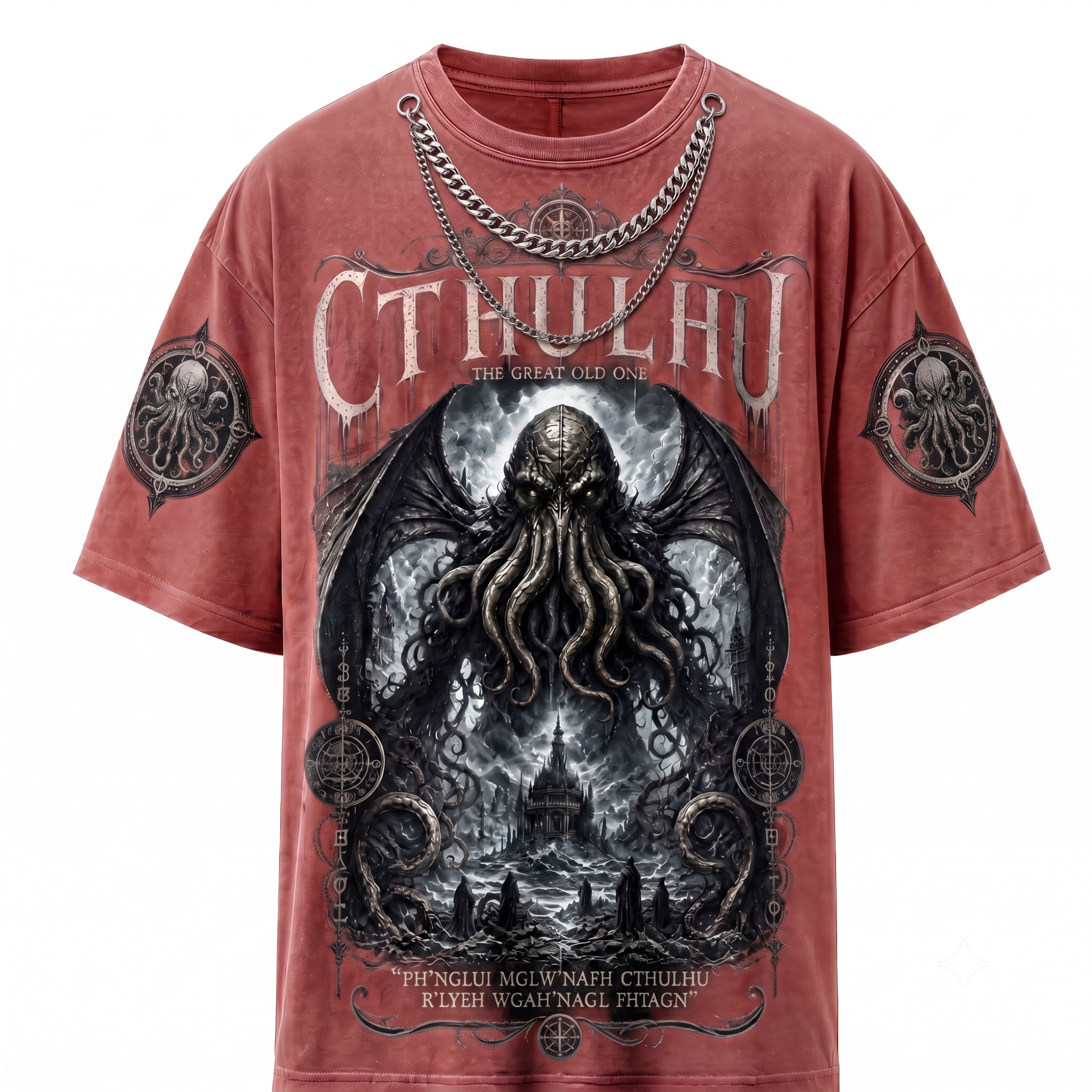 Eldritch Cthulhu Awakening Gothic Washed T-Shirt