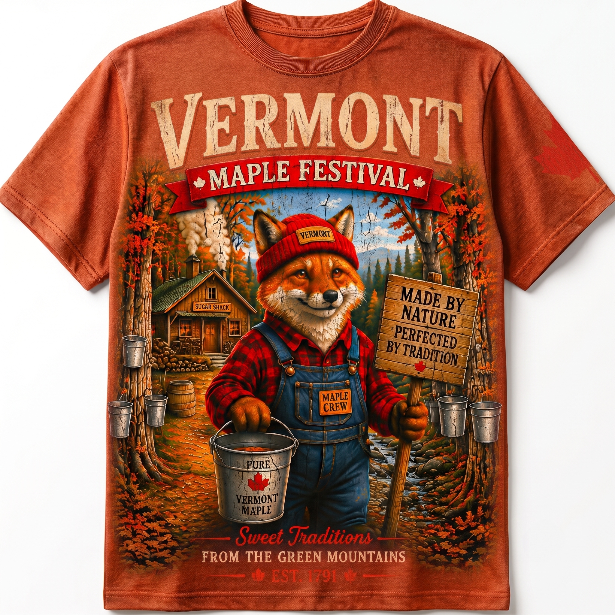 Vermont Maple Festival Red Fox Graphic Tee