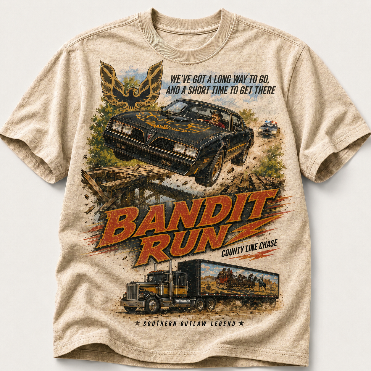 Bandit Run Vintage Muscle Car Graphic T-Shirt