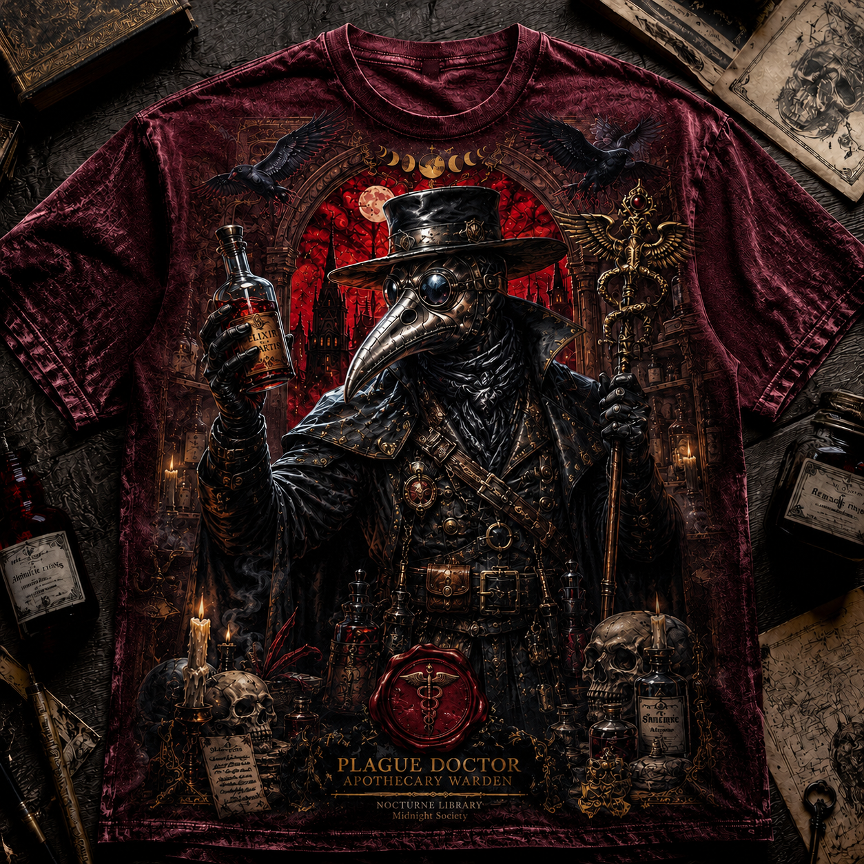 Gothic Plague Doctor Graphic Tee