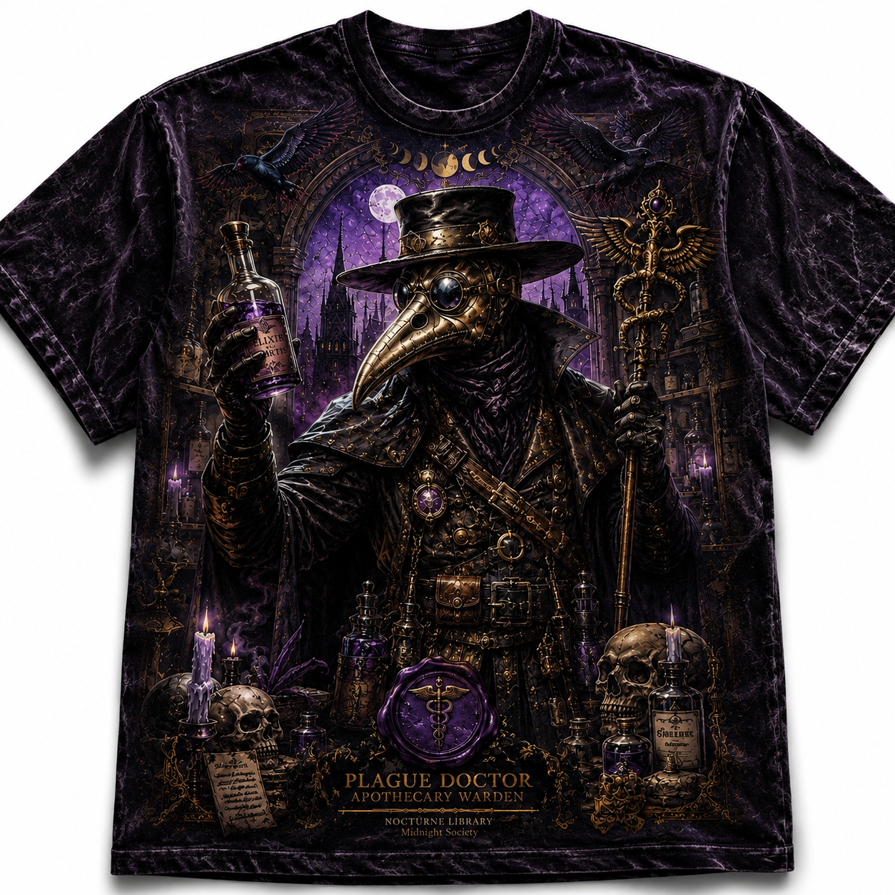Plague Doctor Apothecary Warden Graphic T-Shirt