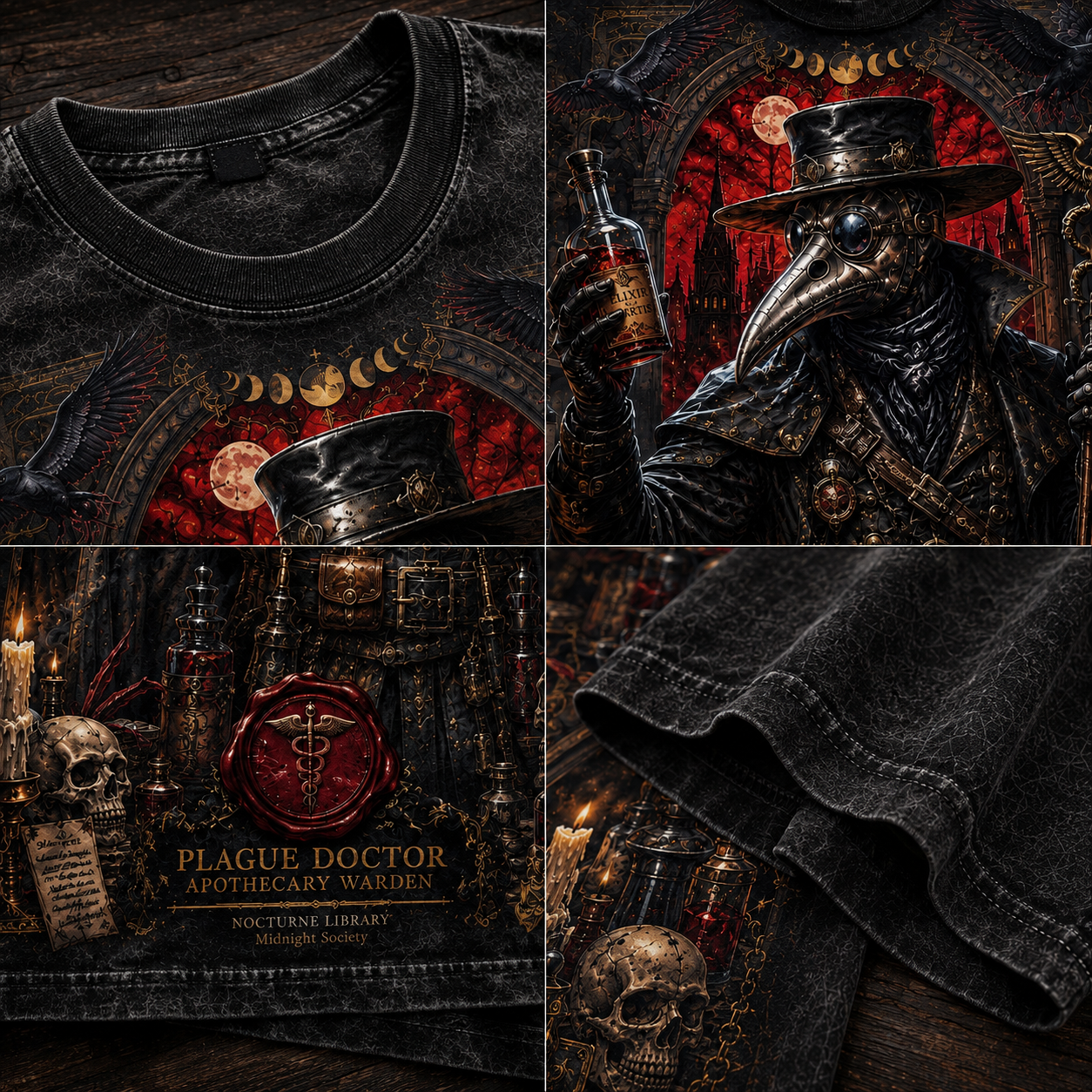 Plague Doctor Apothecary Warden Graphic T-Shirt
