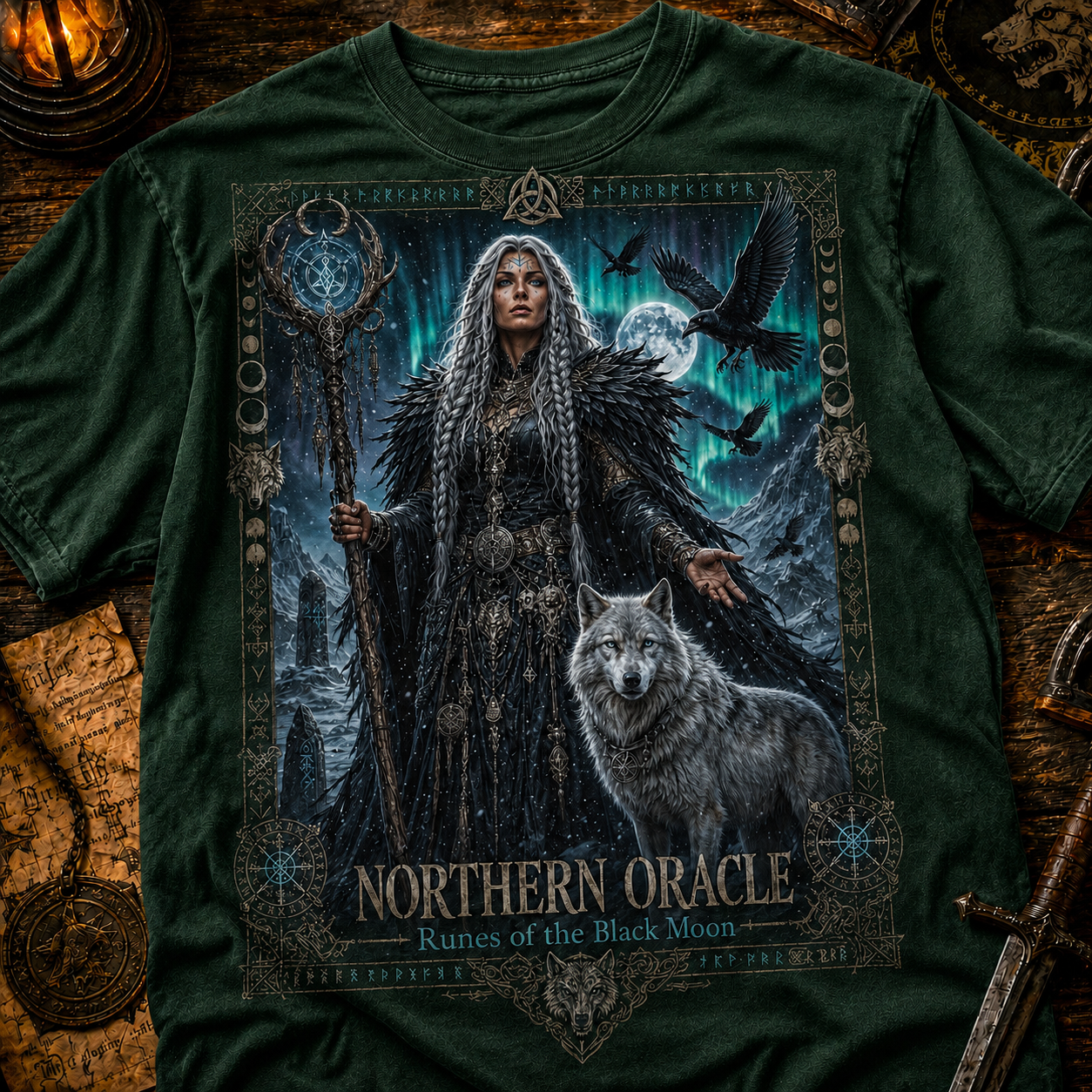 Northern Oracle Norse Witch Graphic T-Shirt