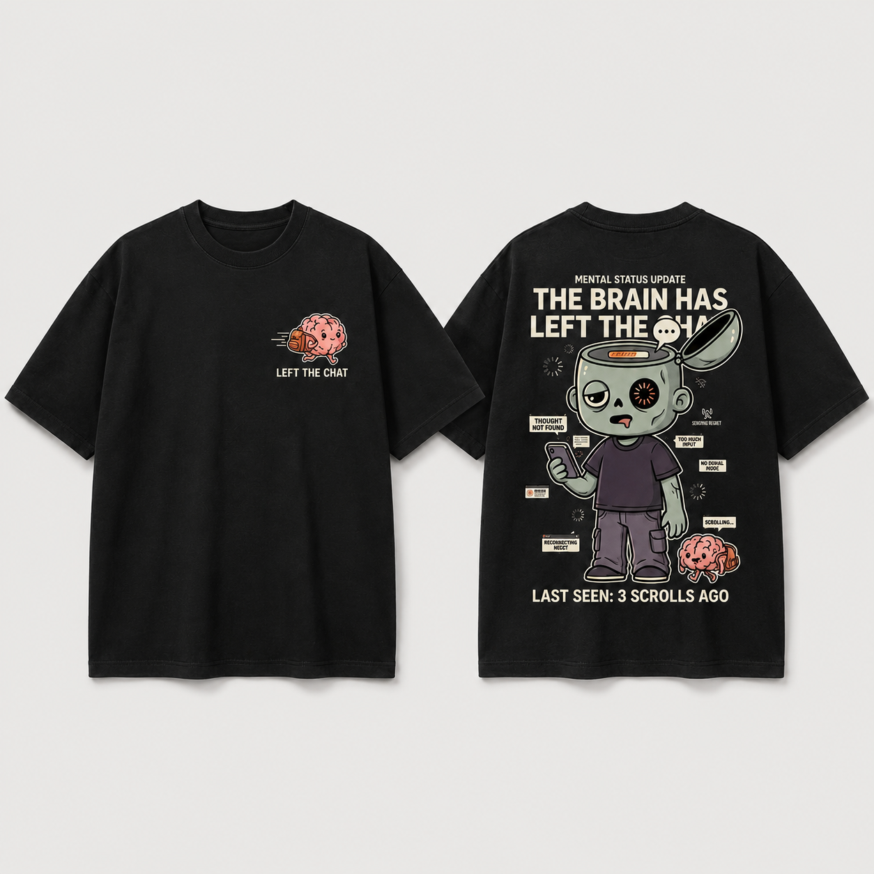 Brain Left the Chat Oversized Tee