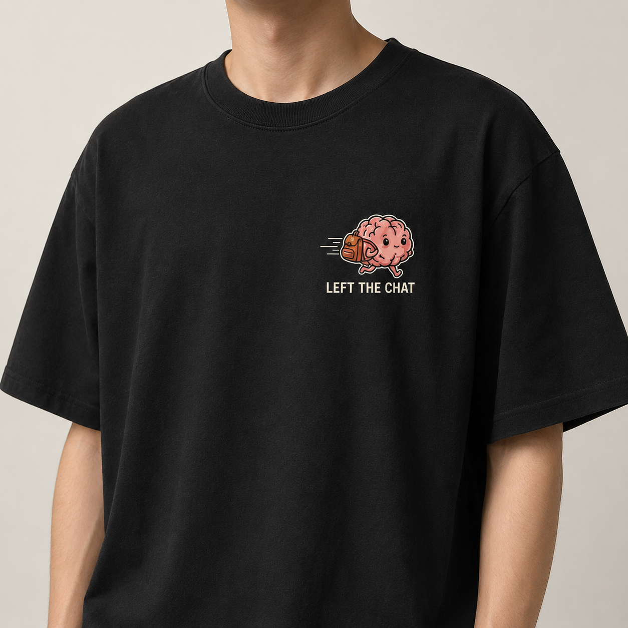 Brain Left the Chat Oversized Tee