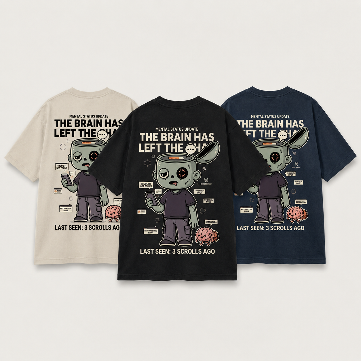 Brain Left the Chat Oversized Tee