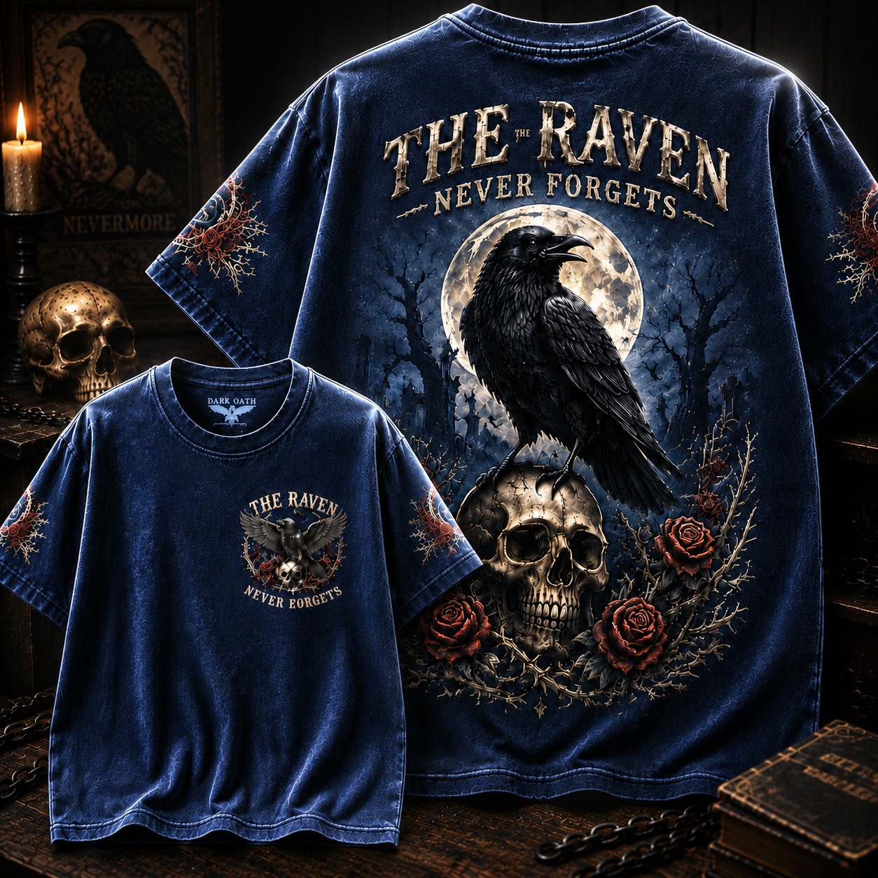 The Raven Never Forgets Gothic T-Shirt