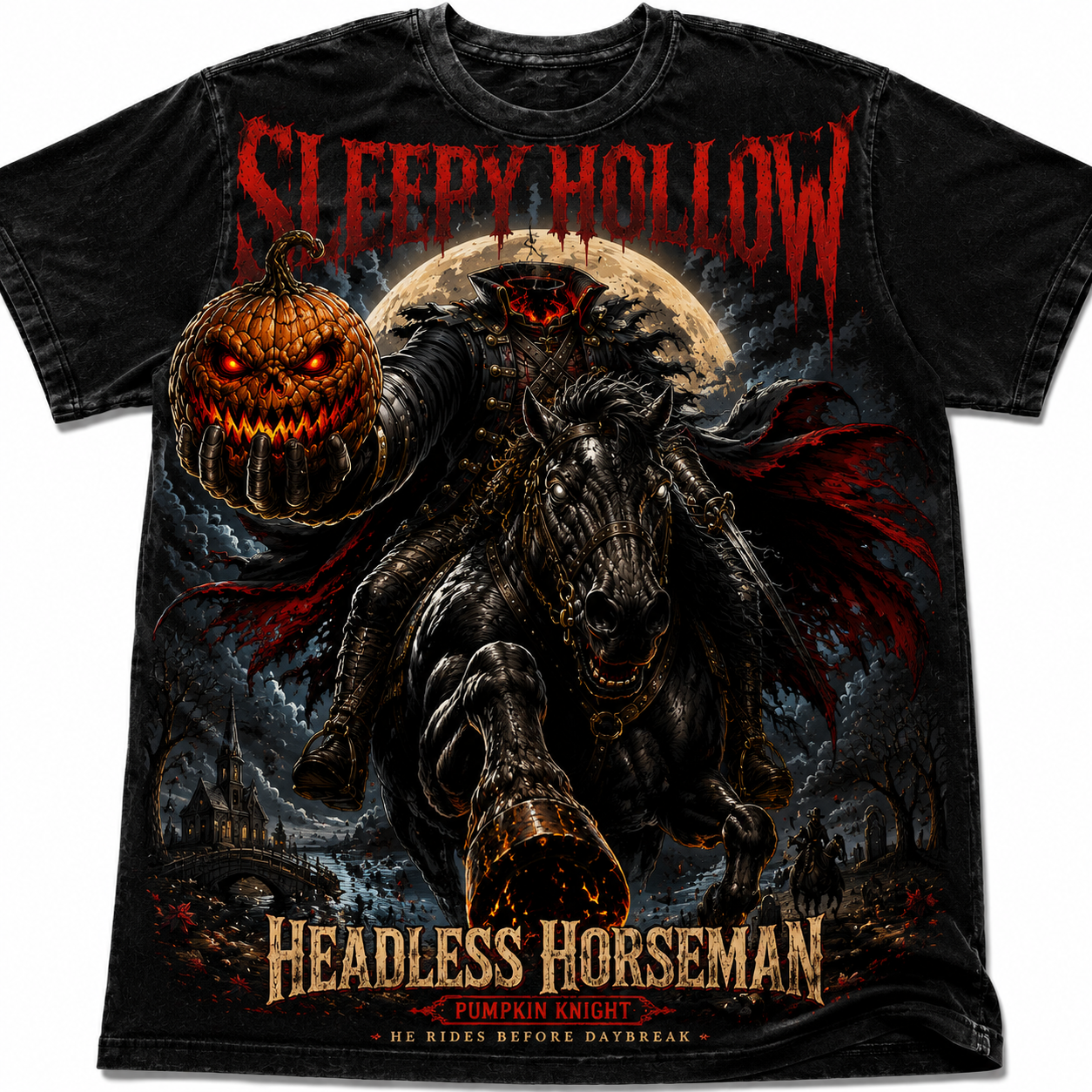 Sleepy Hollow Headless Horseman Pumpkin Knight T-Shirt