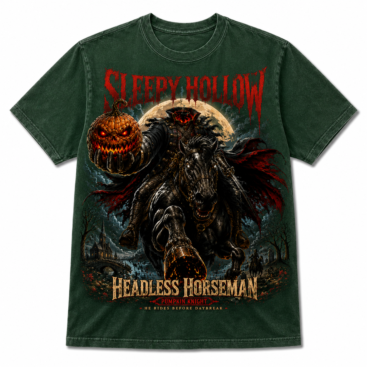 Sleepy Hollow Headless Horseman Pumpkin Knight T-Shirt