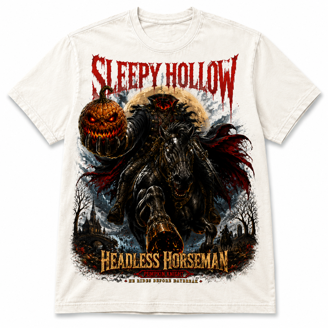 Sleepy Hollow Headless Horseman Pumpkin Knight T-Shirt