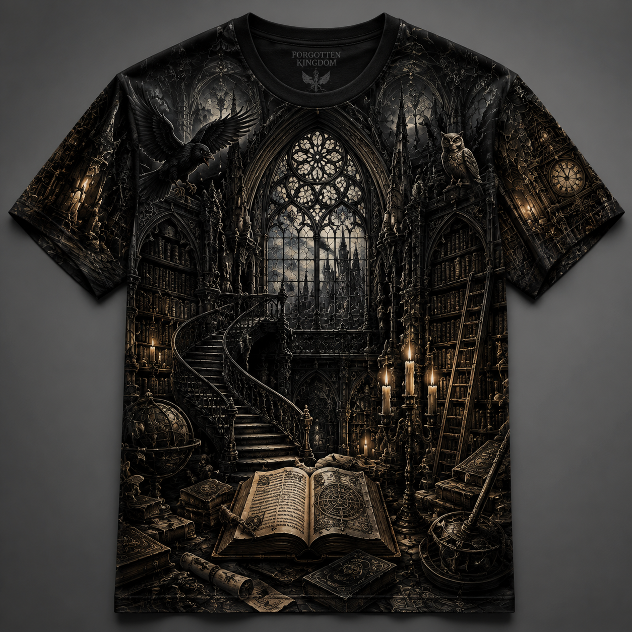 🕯️ Forgotten Kingdom Gothic Library Tee