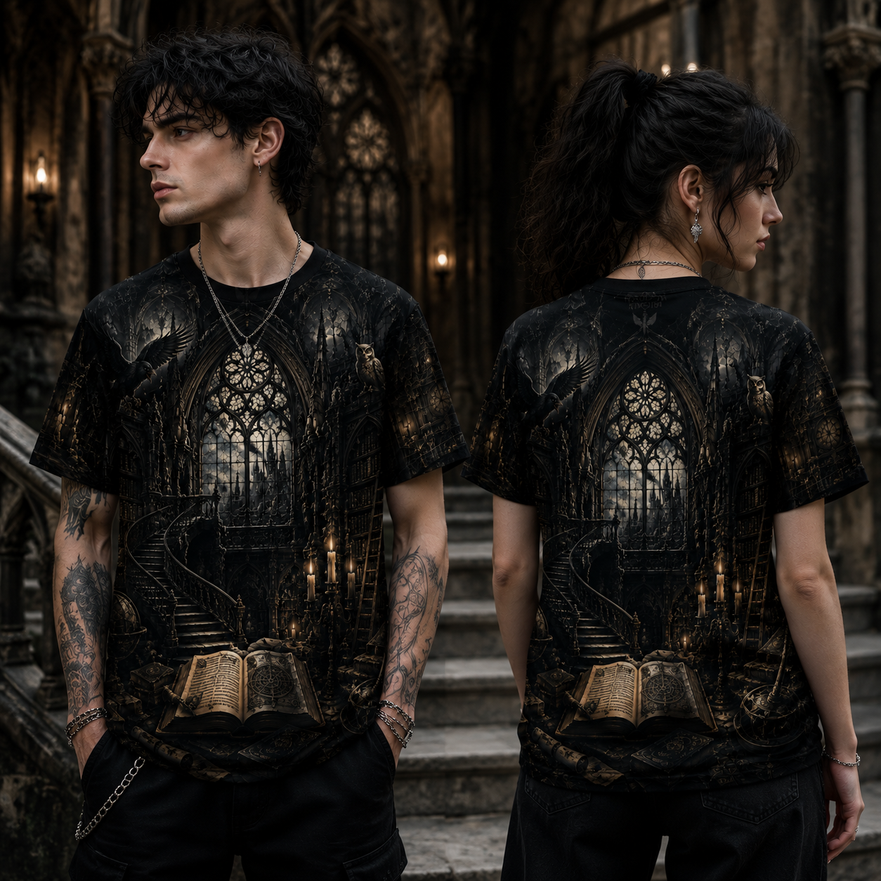 🕯️ Forgotten Kingdom Gothic Library Tee