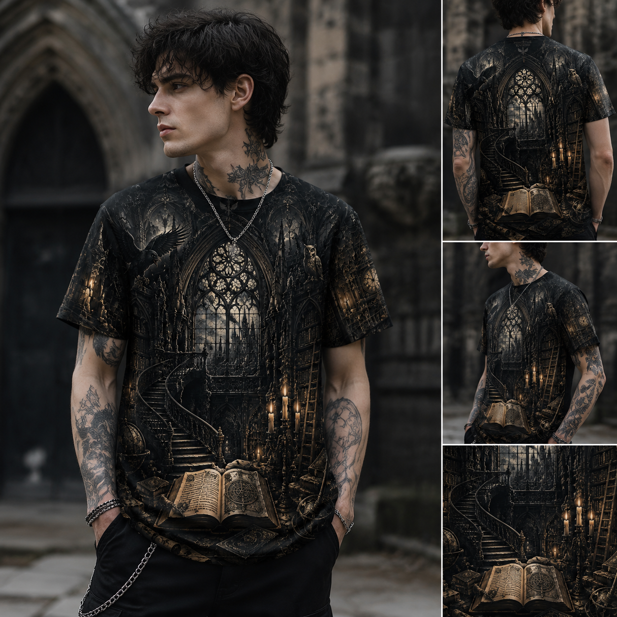🕯️ Forgotten Kingdom Gothic Library Tee