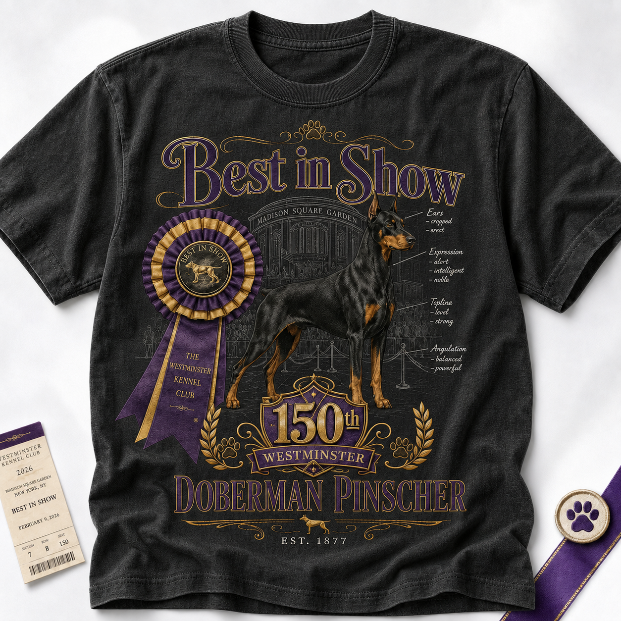 Best in Show 150th Westminster Doberman Pinscher Graphic T-Shirt