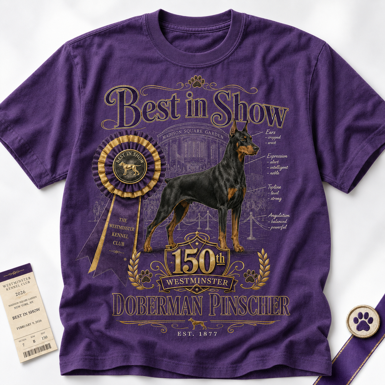 Best in Show 150th Westminster Doberman Pinscher Graphic T-Shirt