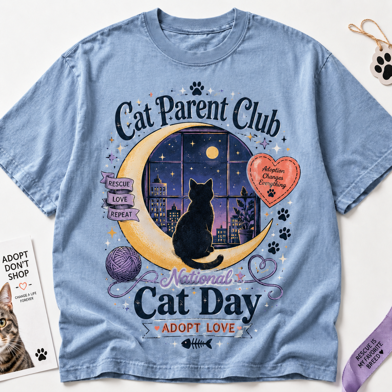 Cat Parent Club National Cat Day Graphic T-Shirt