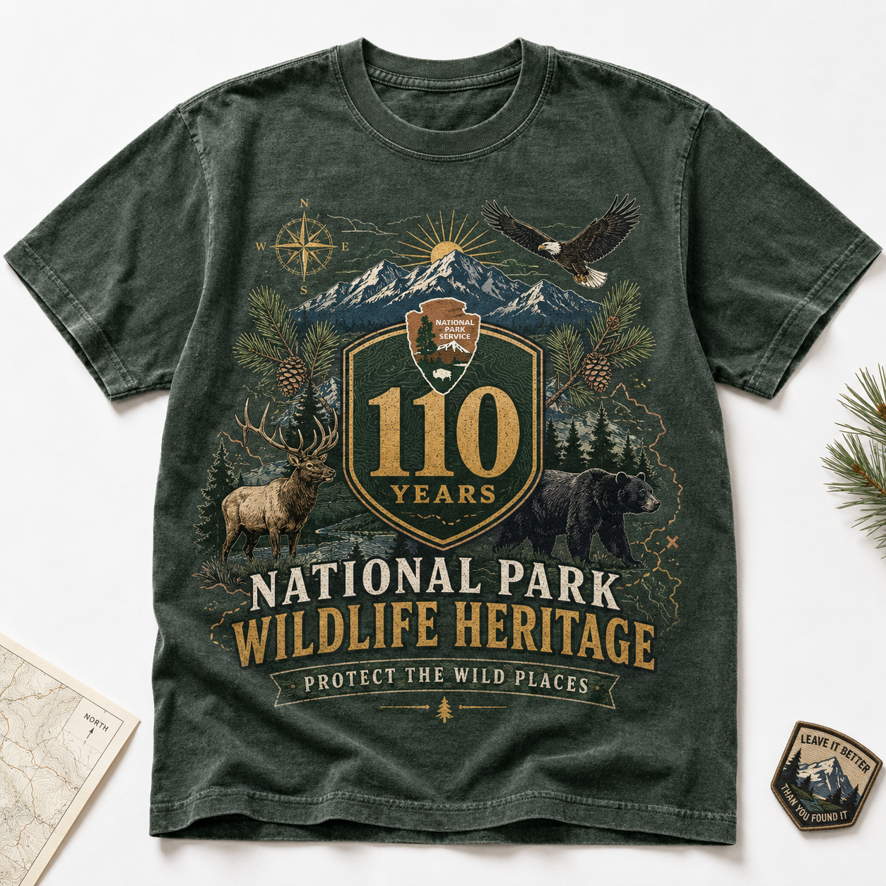 National Park Service 110th Wildlife Heritage Graphic T-Shirt