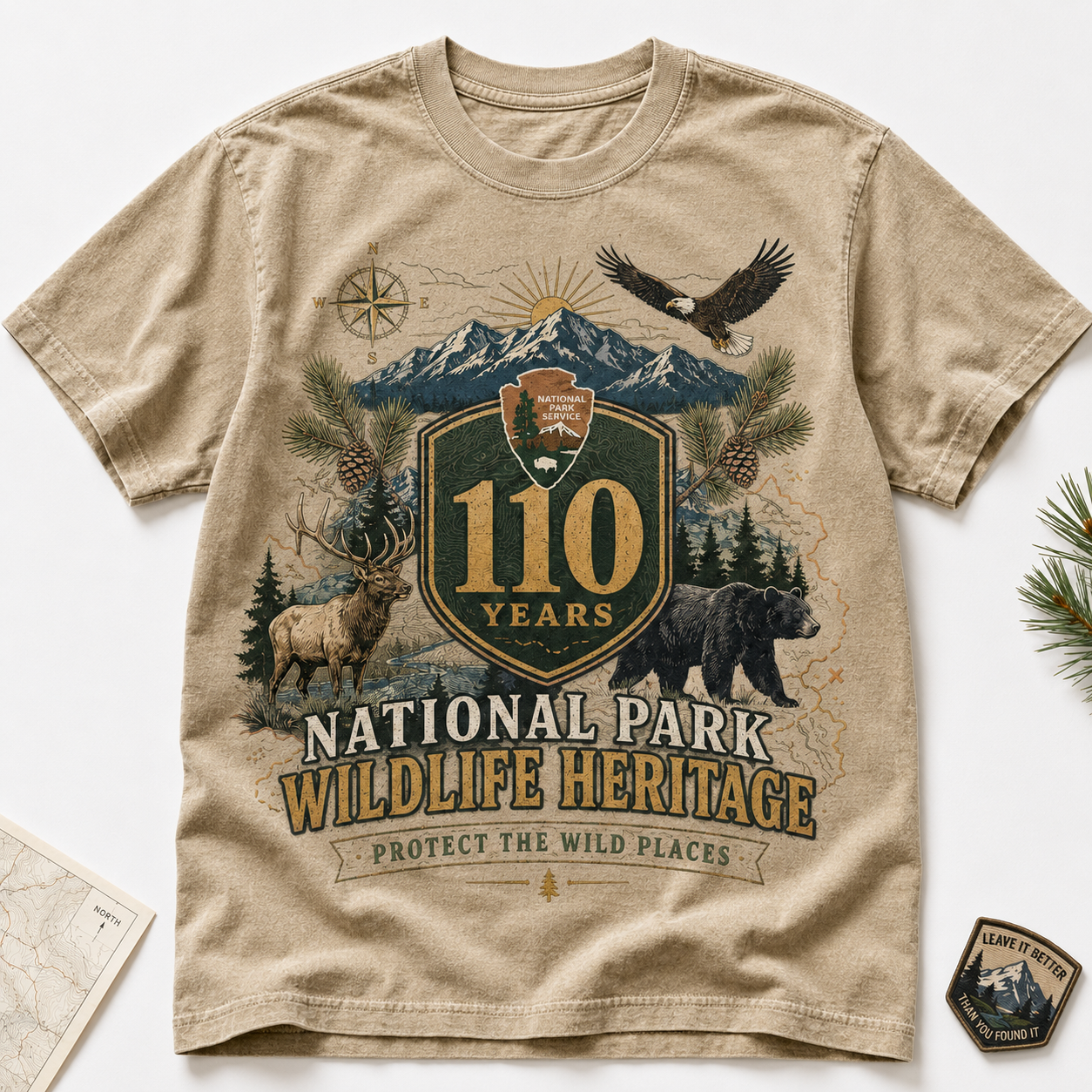 National Park Service 110th Wildlife Heritage Graphic T-Shirt