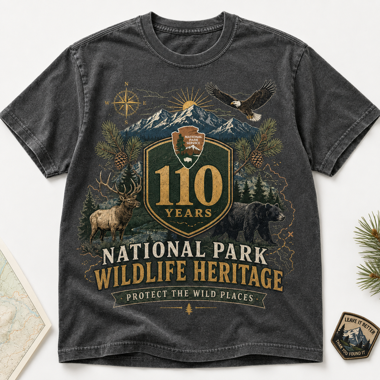 National Park Service 110th Wildlife Heritage Graphic T-Shirt
