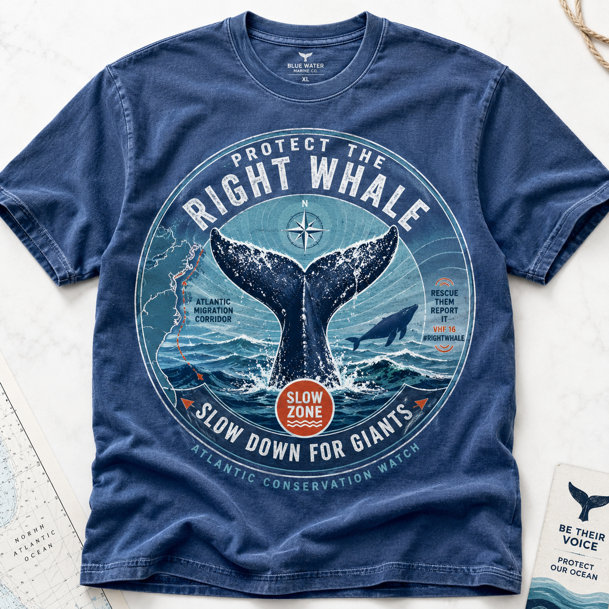 North Atlantic Right Whale Protection Graphic T-Shirt