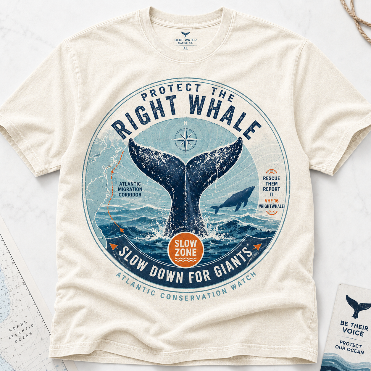 North Atlantic Right Whale Protection Graphic T-Shirt