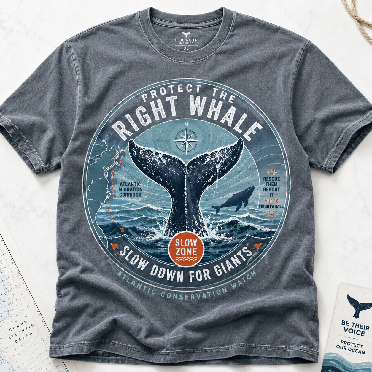 North Atlantic Right Whale Protection Graphic T-Shirt