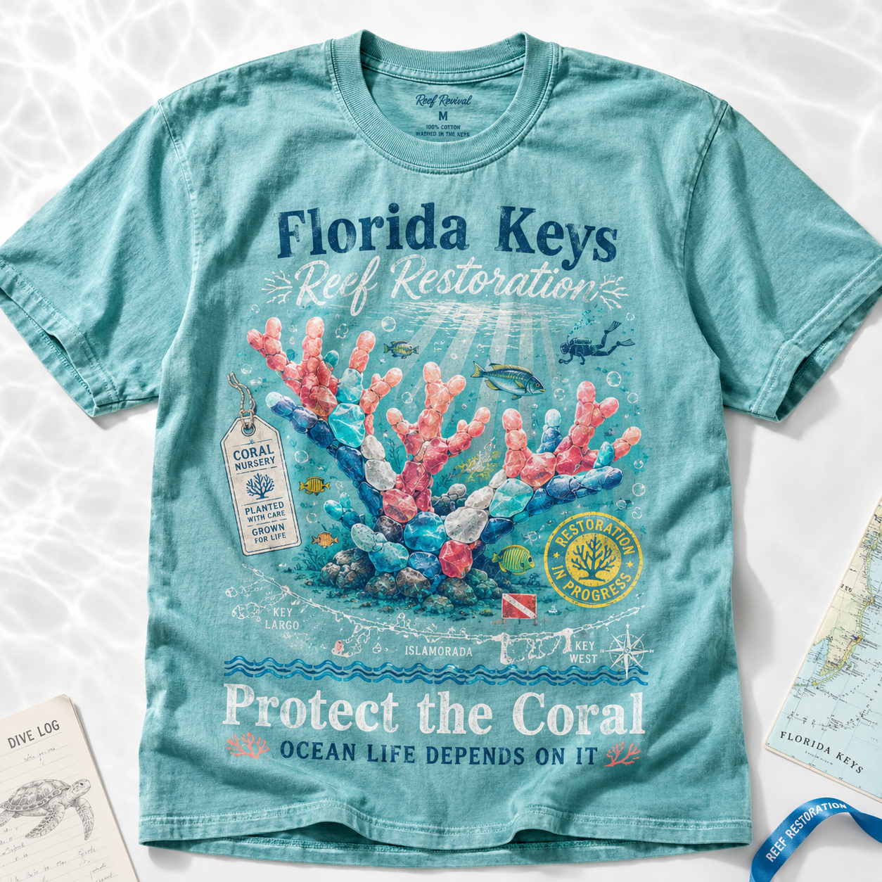 Florida Keys Reef Restoration Graphic T-Shirt