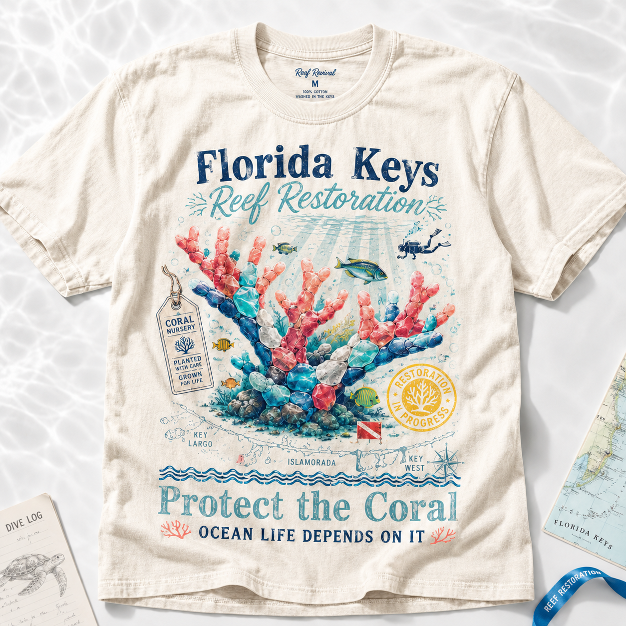 Florida Keys Reef Restoration Graphic T-Shirt
