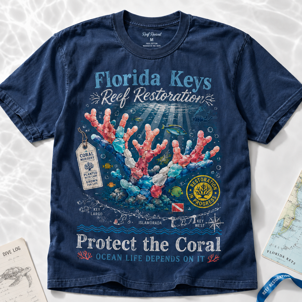 Florida Keys Reef Restoration Graphic T-Shirt