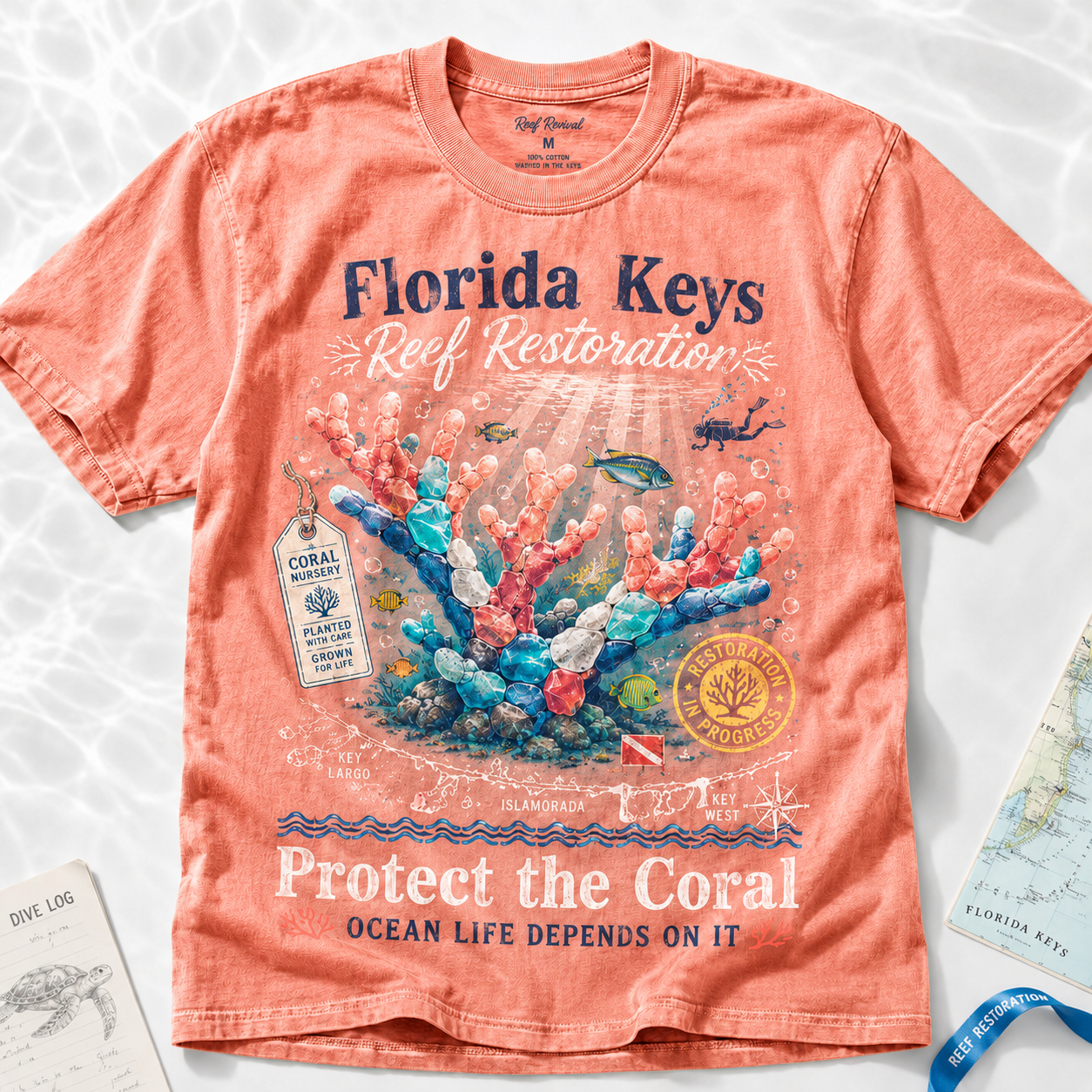 Florida Keys Reef Restoration Graphic T-Shirt