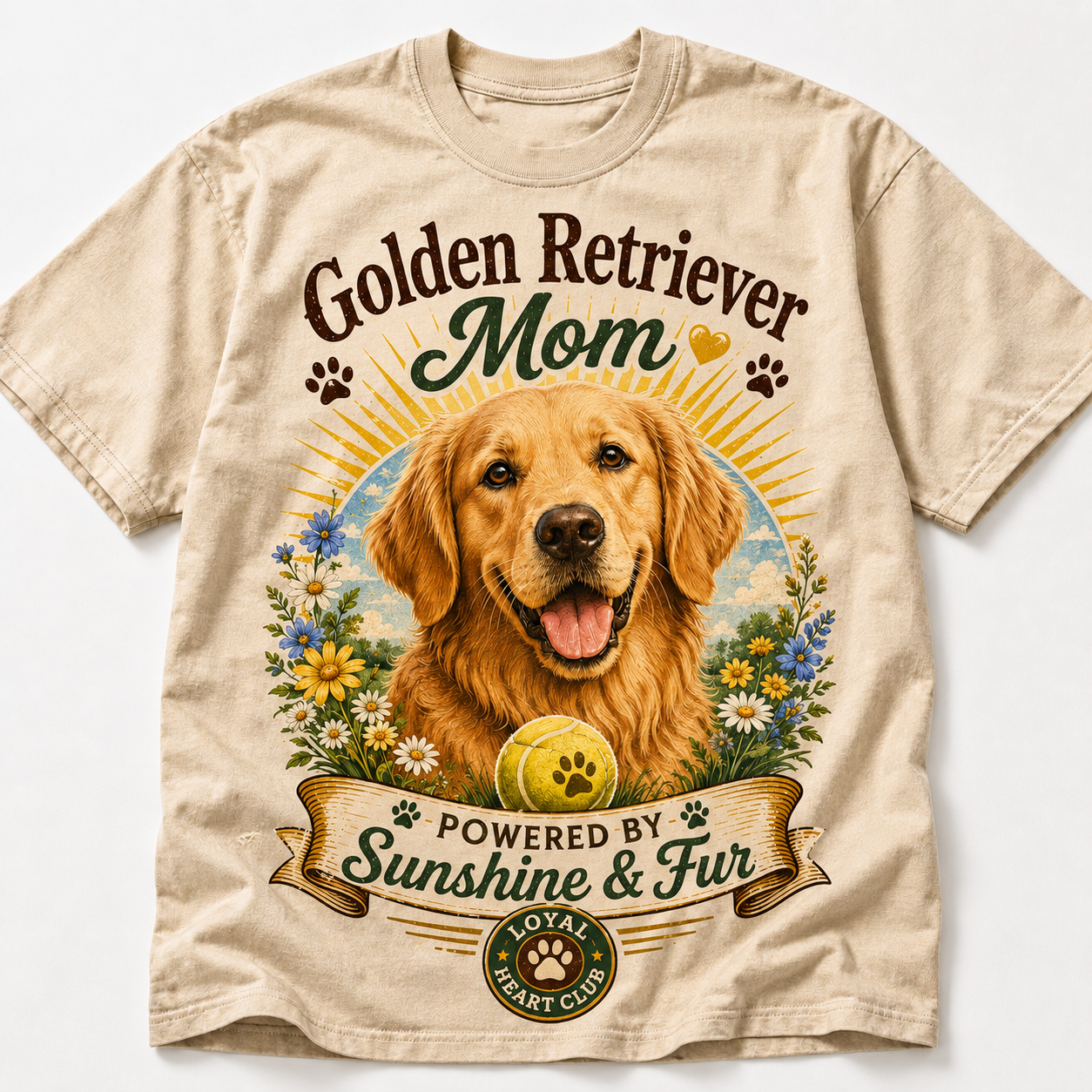Golden Retriever Mom Graphic T-Shirt