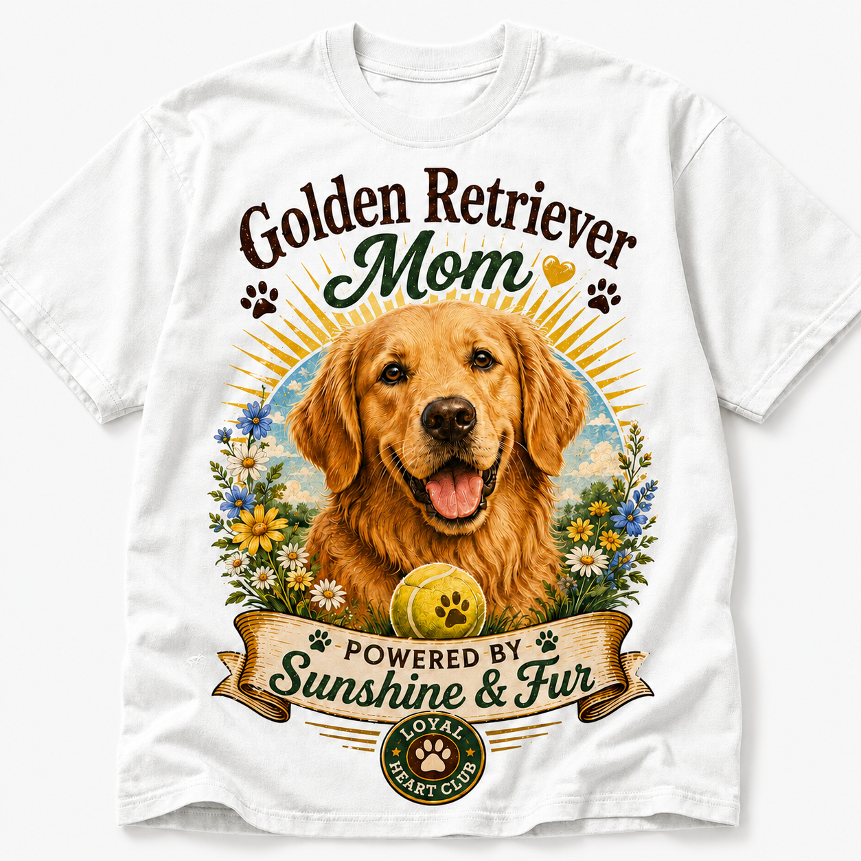 Golden Retriever Mom Graphic T-Shirt
