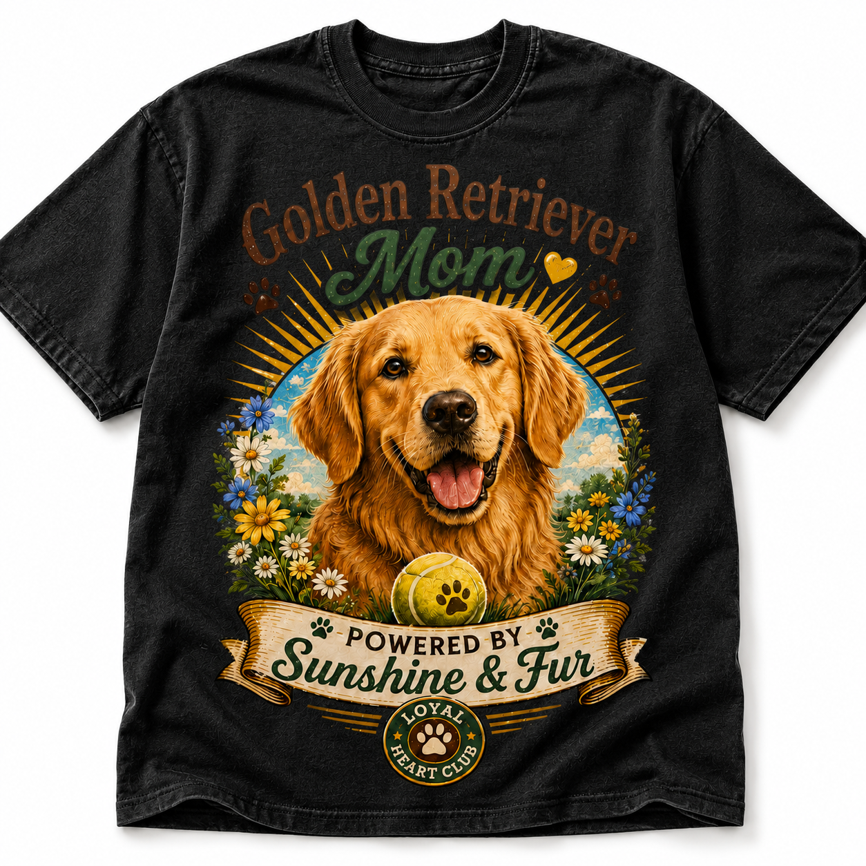 Golden Retriever Mom Graphic T-Shirt