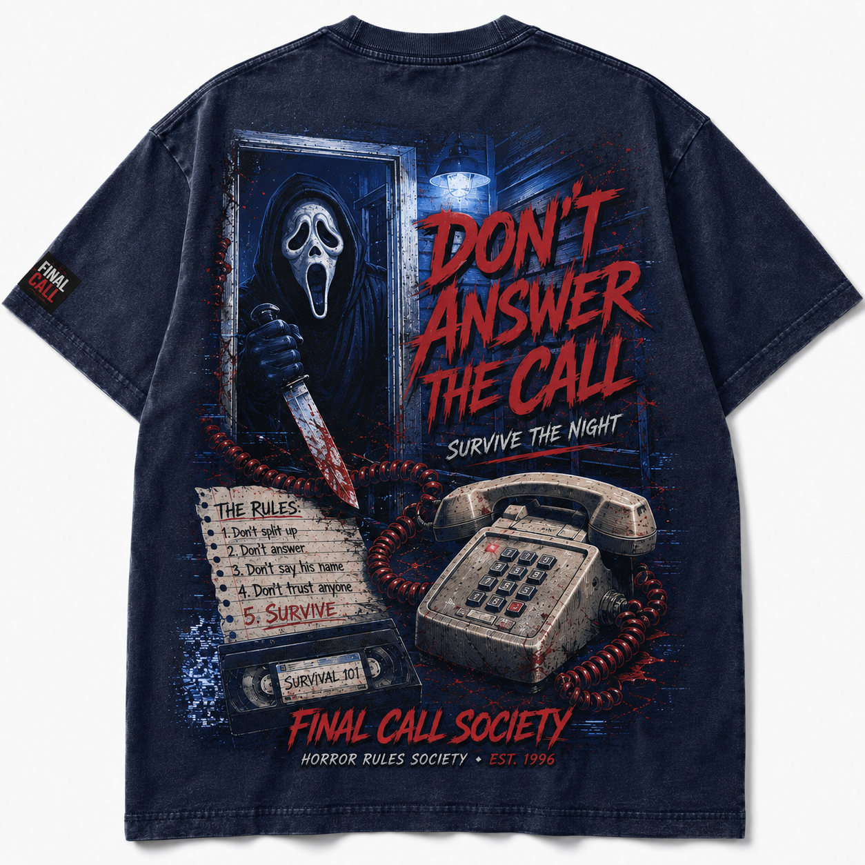 90s Slasher Survival Rules Graphic T-Shirt