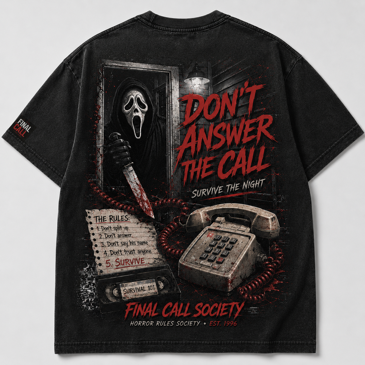 90s Slasher Survival Rules Graphic T-Shirt