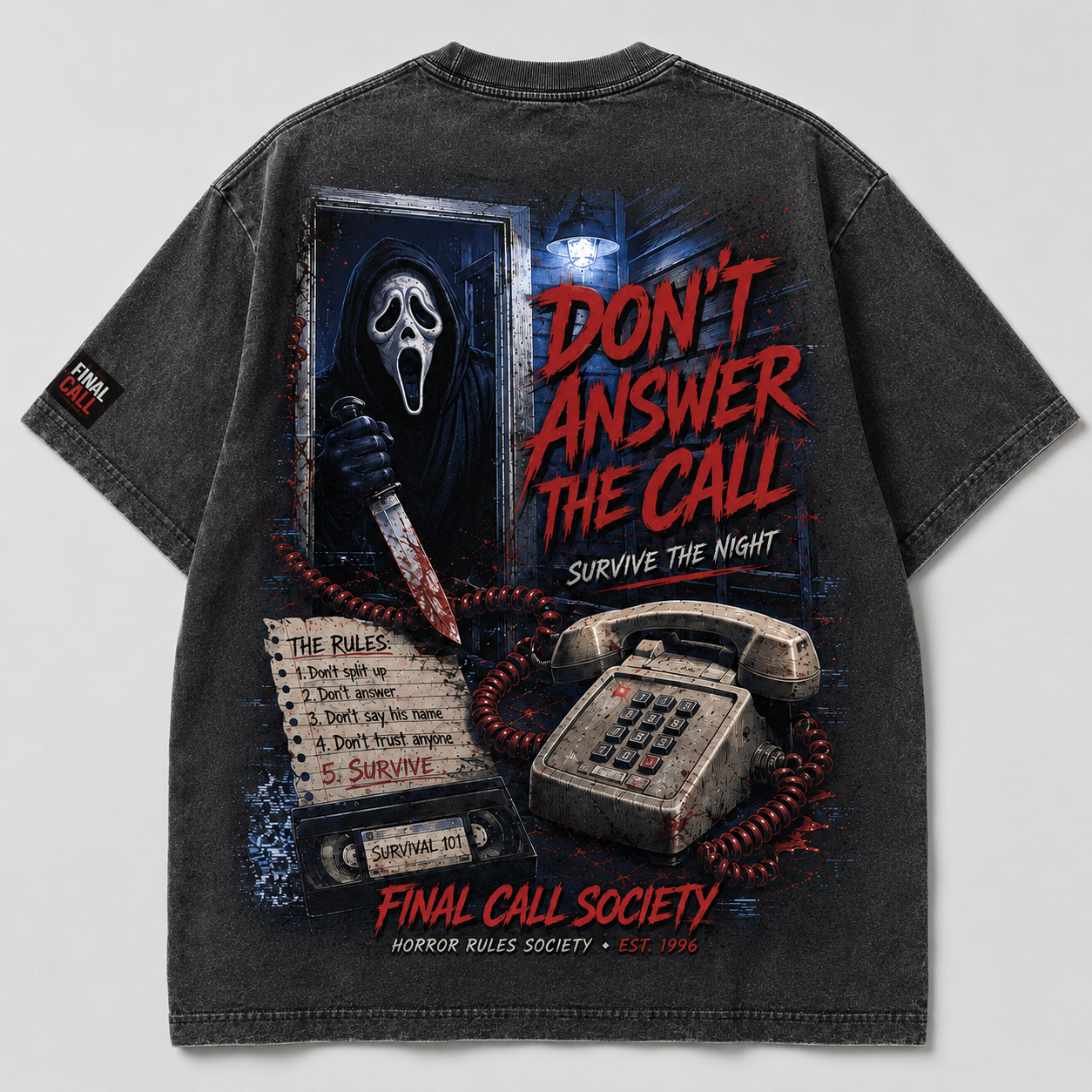 90s Slasher Survival Rules Graphic T-Shirt