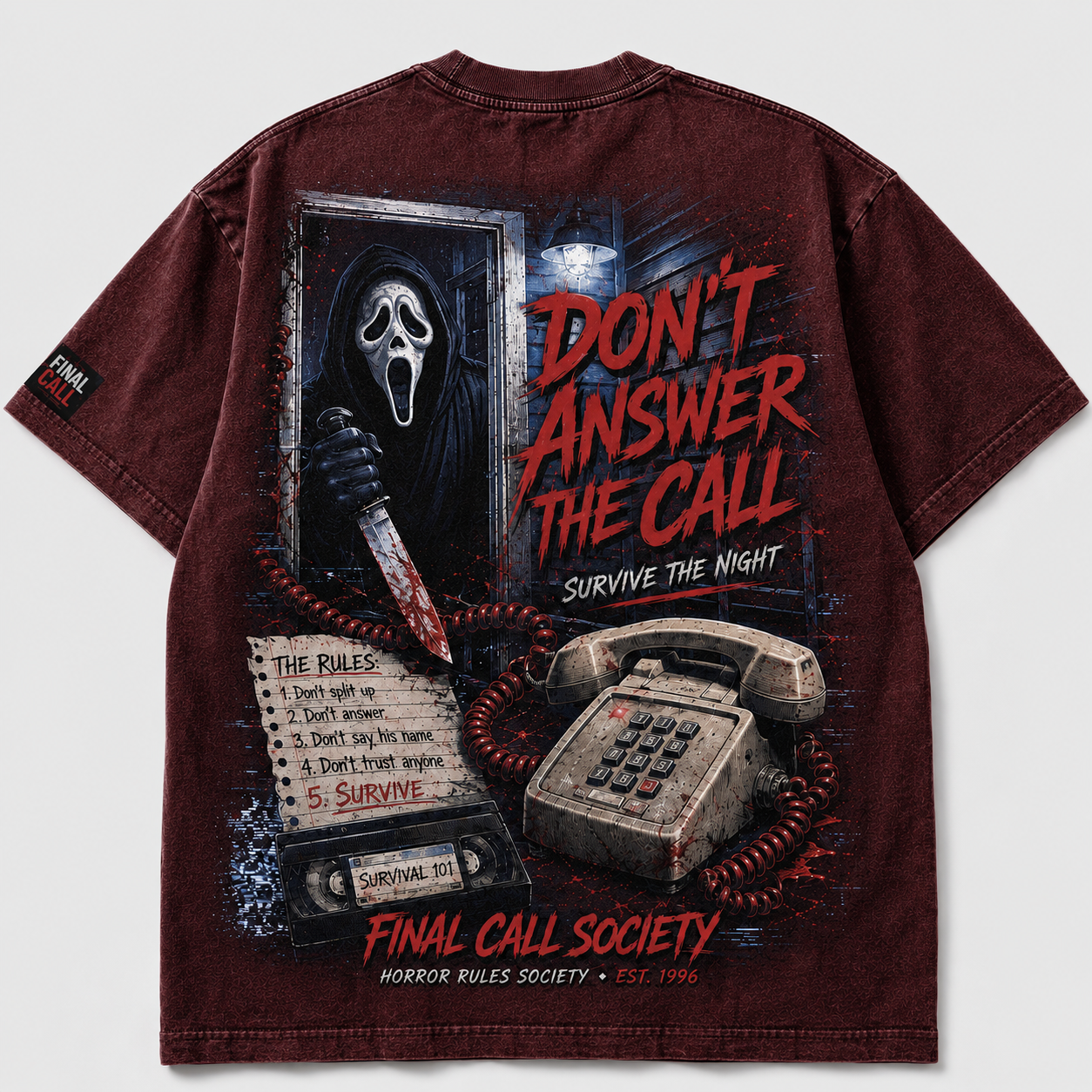 90s Slasher Survival Rules Graphic T-Shirt