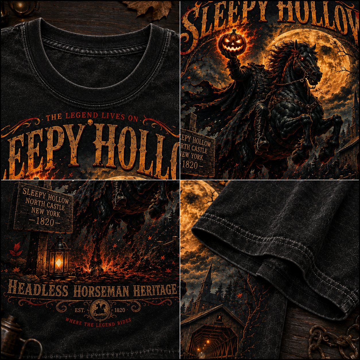 Sleepy Hollow Headless Horseman Heritage Graphic T-Shirt