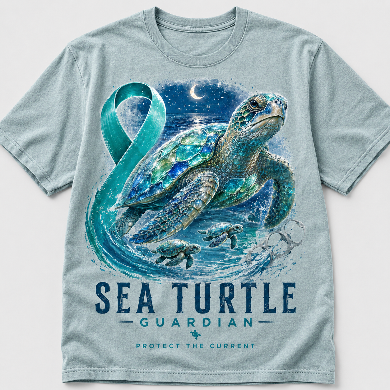 Sea Turtle Guardian Ocean Conservation Graphic T-Shirt