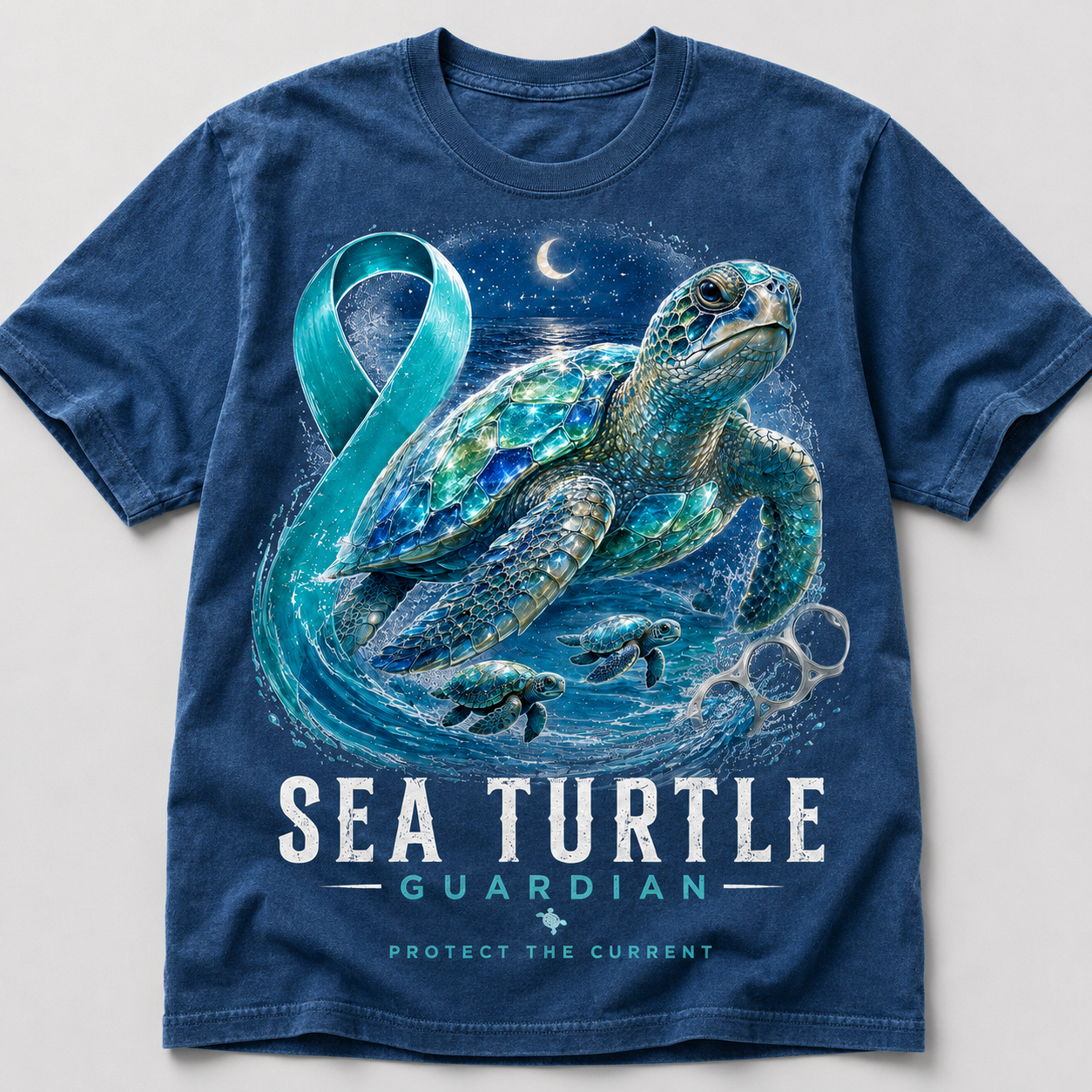 Sea Turtle Guardian Ocean Conservation Graphic T-Shirt